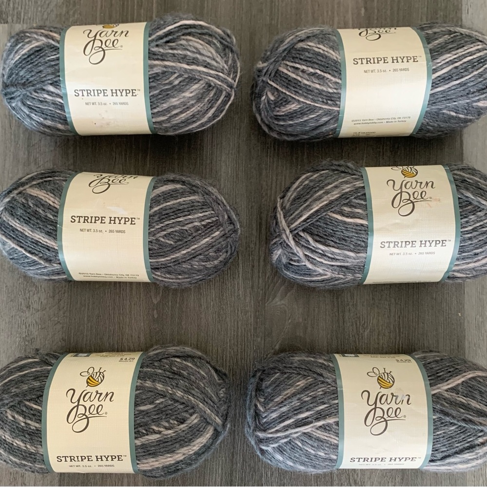 Yarn Bee Stripe  Hype Yarn - Blush Grey - 6 skeins 20 more skeins available